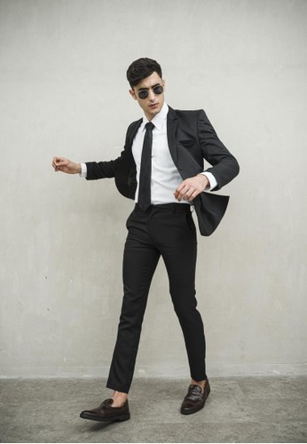 Jas Pria Slim Fit Suit Blazer Formal Hitam