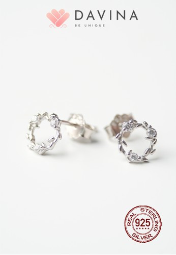 Anting Wanita Perak 925 Misca Earrings White Gold