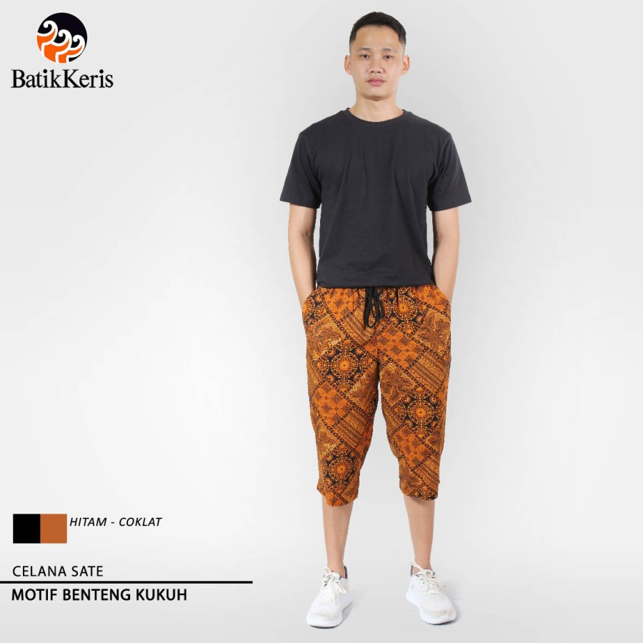 Batik Keris Celana Sate Batik Benteng Kukuh - Hitam Ungu, S