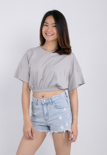 Zalmore Oversize Crop T-Shirt Premium Cotton - Kaos Oversize Wanita