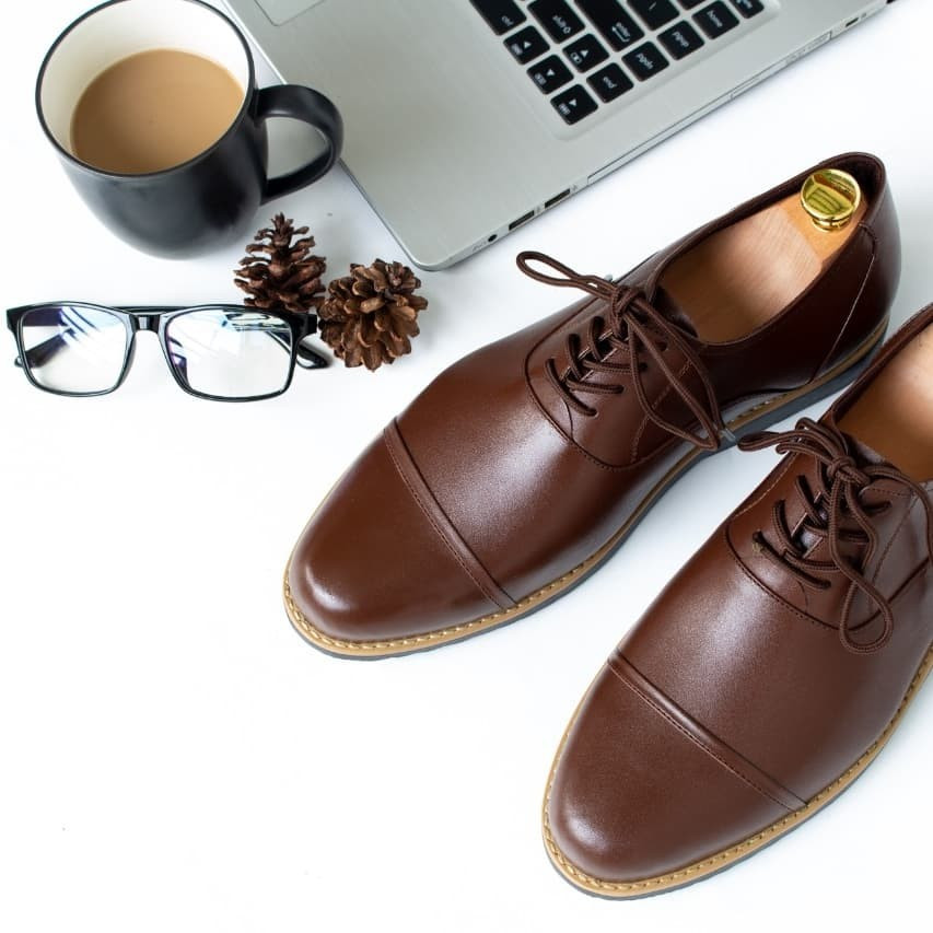 Sepatu Pantofel pria sepatu kulit asli sepatu formal Boston Zico