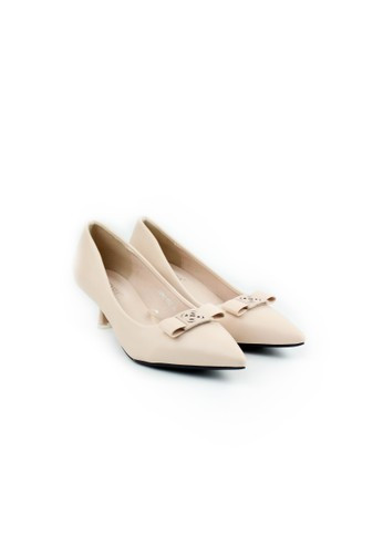 LAWRENSIA Shoes - Sepatu wanita Heels Basic - LW556-655 - Colour Beige