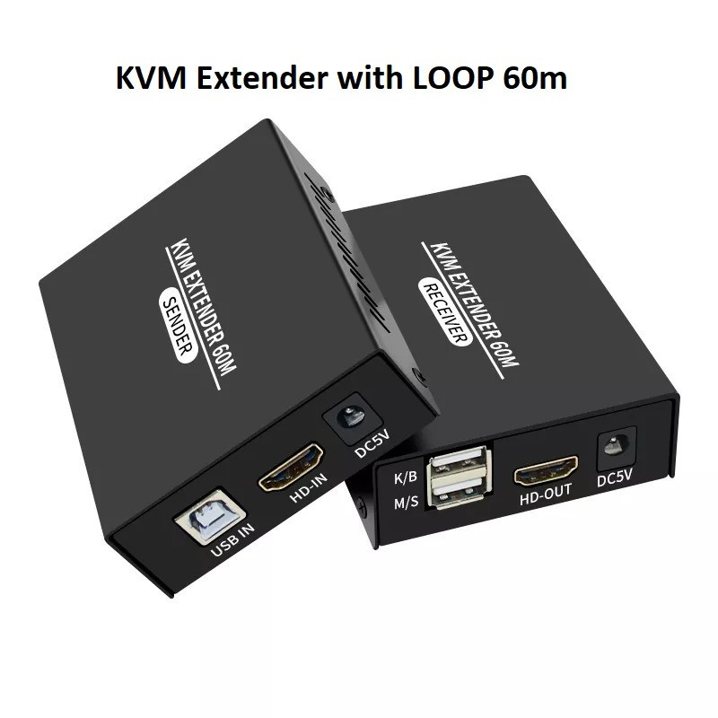 HDMI KVM Extender 60m Full HD via Kabel LAN UTP Cat6 Keyboard Mouse