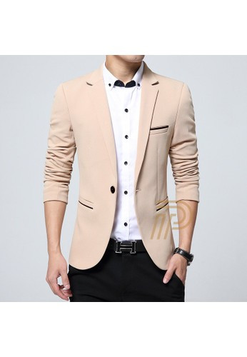 Jas Blazer zepp With Jacket Pria Formal Kancing Satu Slim Fit