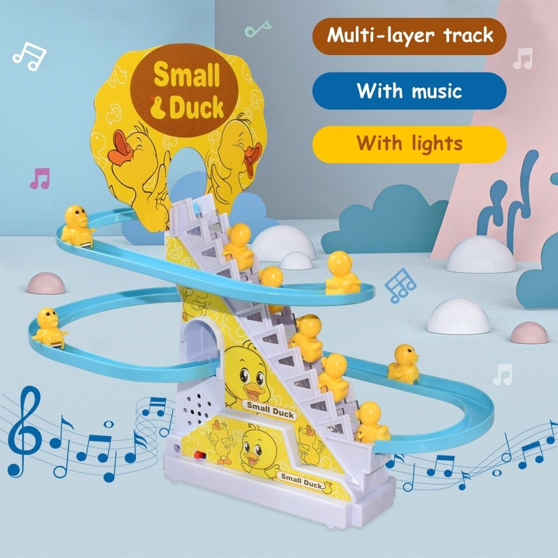 MAINAN ANAK SELUNCUR TANGGA BEBEK SMALL DUCK TRACK MUSIK LAMPU SNI