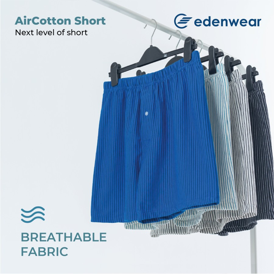 Celana Boxer Pria 2 PCS Aircotton Short Celana Pendek Tidur Edenwear