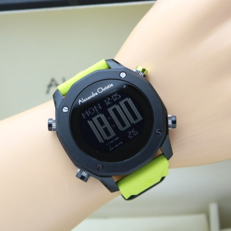 Jam Tangan Pria Alexandre Christie AC9377MH Rubber Original - Black