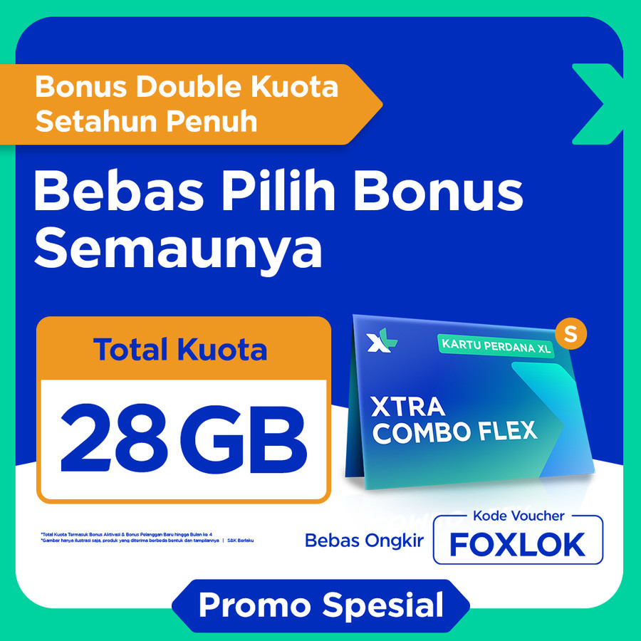 Kartu Perdana XL Xtra Combo Flex S 4GB