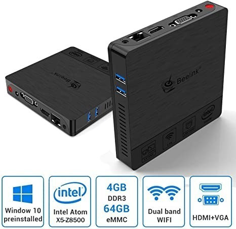 Mini PC Z85 Z83 4GB/64GB Windows 10 Intel X5 Quadcore Z8350
