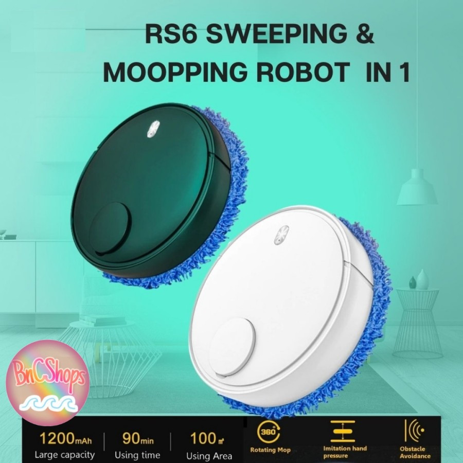 Robot Pel Vakum Pembersih Lantai Otomatis UV Spray Smart Robo Mo - Putih