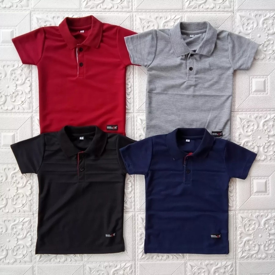 Polo Shirt, Kaos Polo Anak Laki Laki 1-12th, Kaos Polos Berkerah