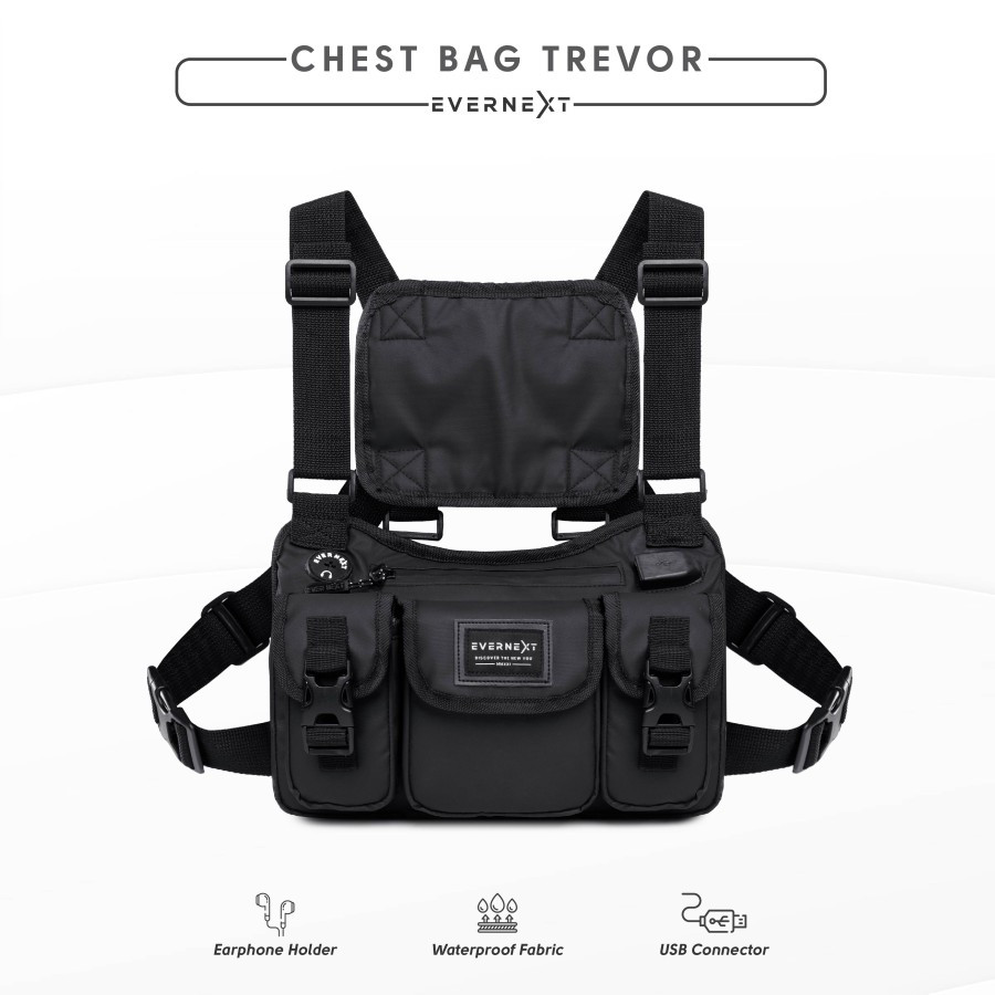 CHEST BAG WATERPROOF TREVOR TAS DADA TACTICAL RIG BAG OUTDOOR PRIA - BLACK