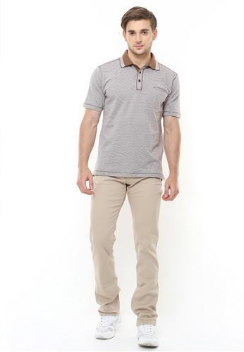 LGS - Kaos Polo Casual - Salur Kerah - Coklat - Regular Fit