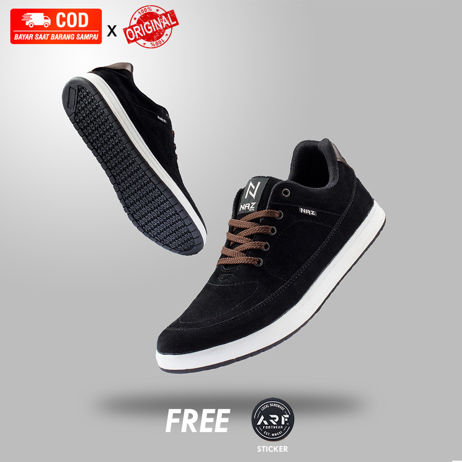 Sepatu Sneakers Pria Casual Kasual Cowok Original NAZ - HARRISON BLACK