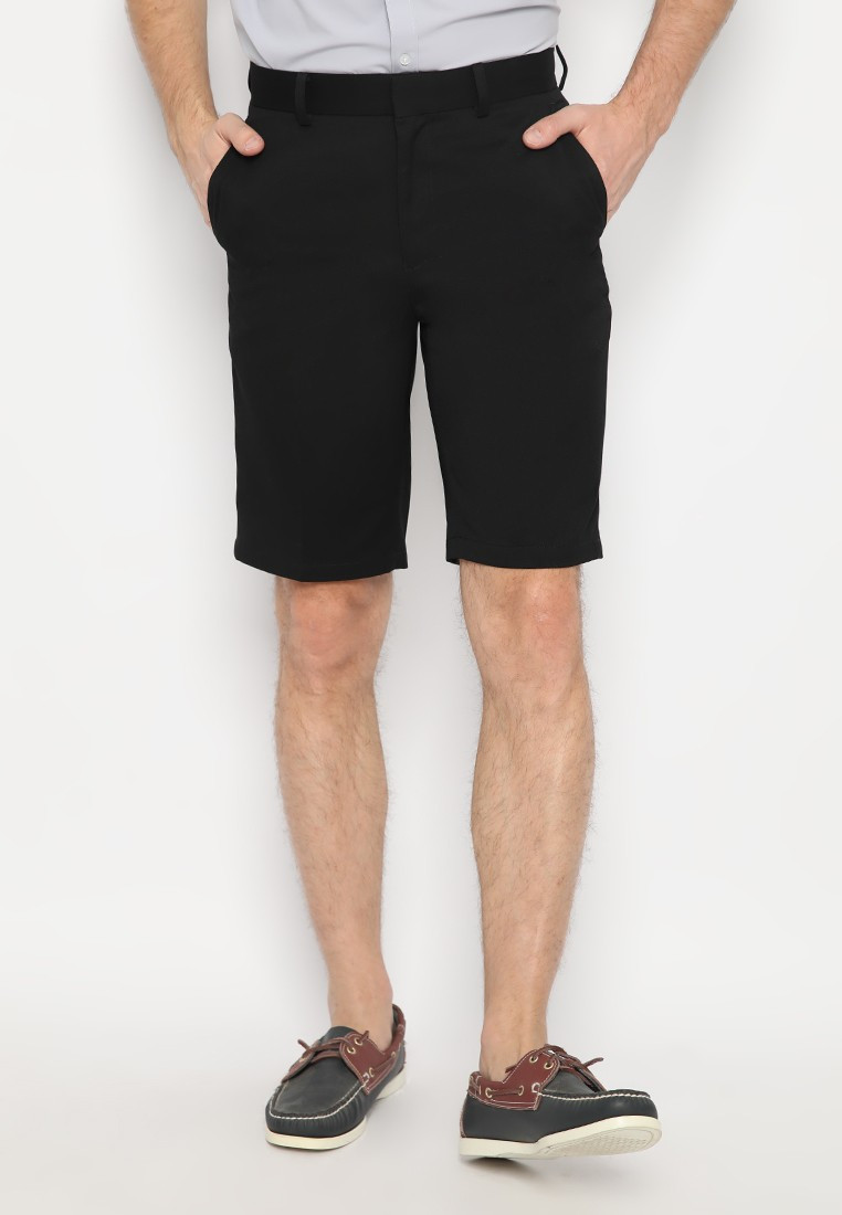 Celana Pendek Pria Slim Fit Dark Black - Dark Black